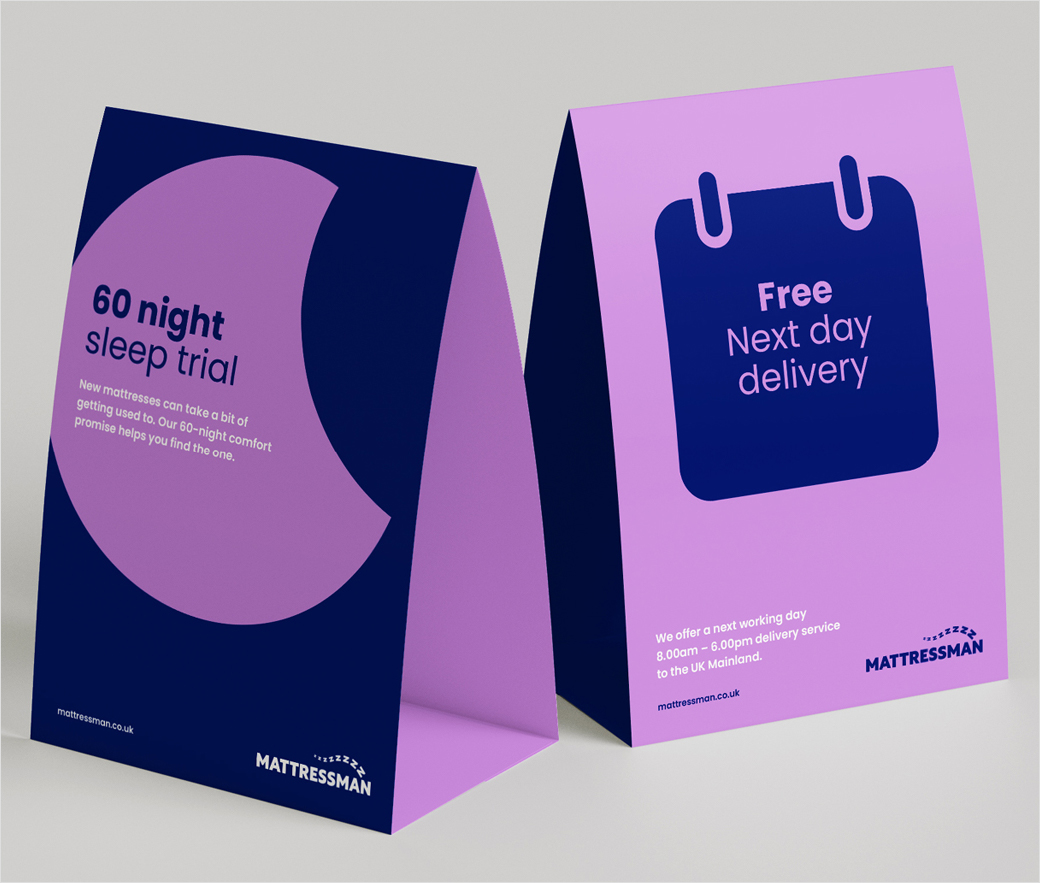 Mattressman英國最大在線電商床墊零售商品牌形象重塑logo設計vi應用設計-睡眠字母Z曲線