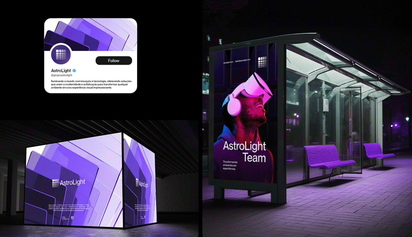 AstroLight LED照明品牌形象設計logo設計靈感源自數(shù)字LED像素 AstroLight LED照明品牌形象設計logo設計靈感源自數(shù)字LED像素