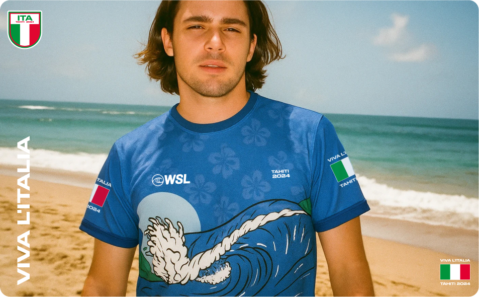 世界沖浪聯(lián)盟Teahupo''''''''o 2024 年WSL奧運服裝品牌視覺設計-上海品牌設計公司 世界沖浪聯(lián)盟Teahupo''''''''o 2024 年WSL奧運服裝品牌視覺設計-上海品牌設計公司