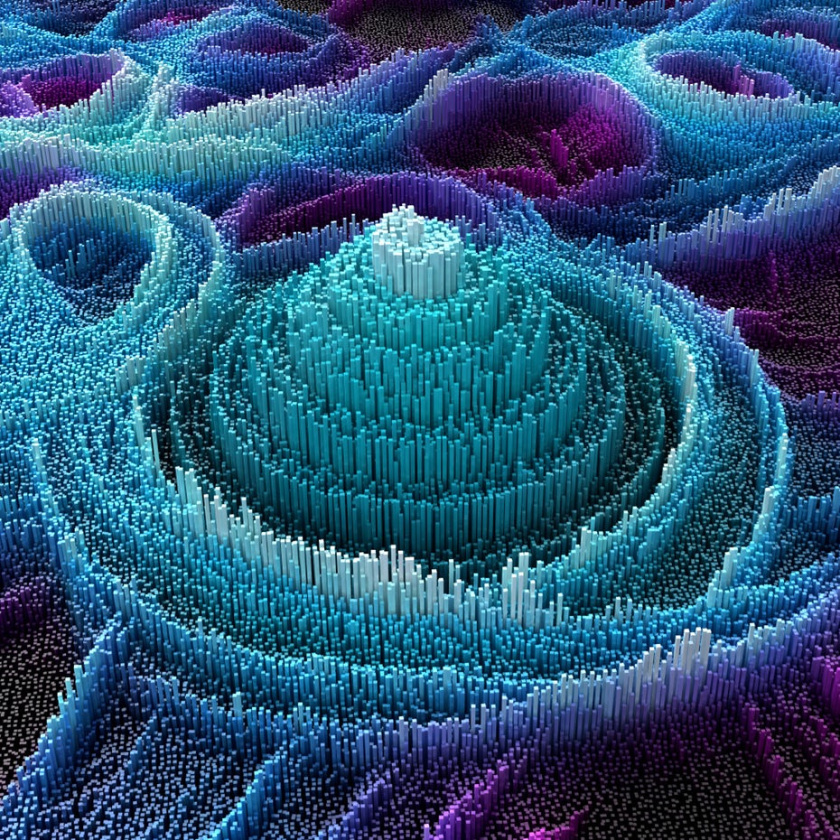 圓形3D針組成一個景觀 圓形3D針組成一個景觀