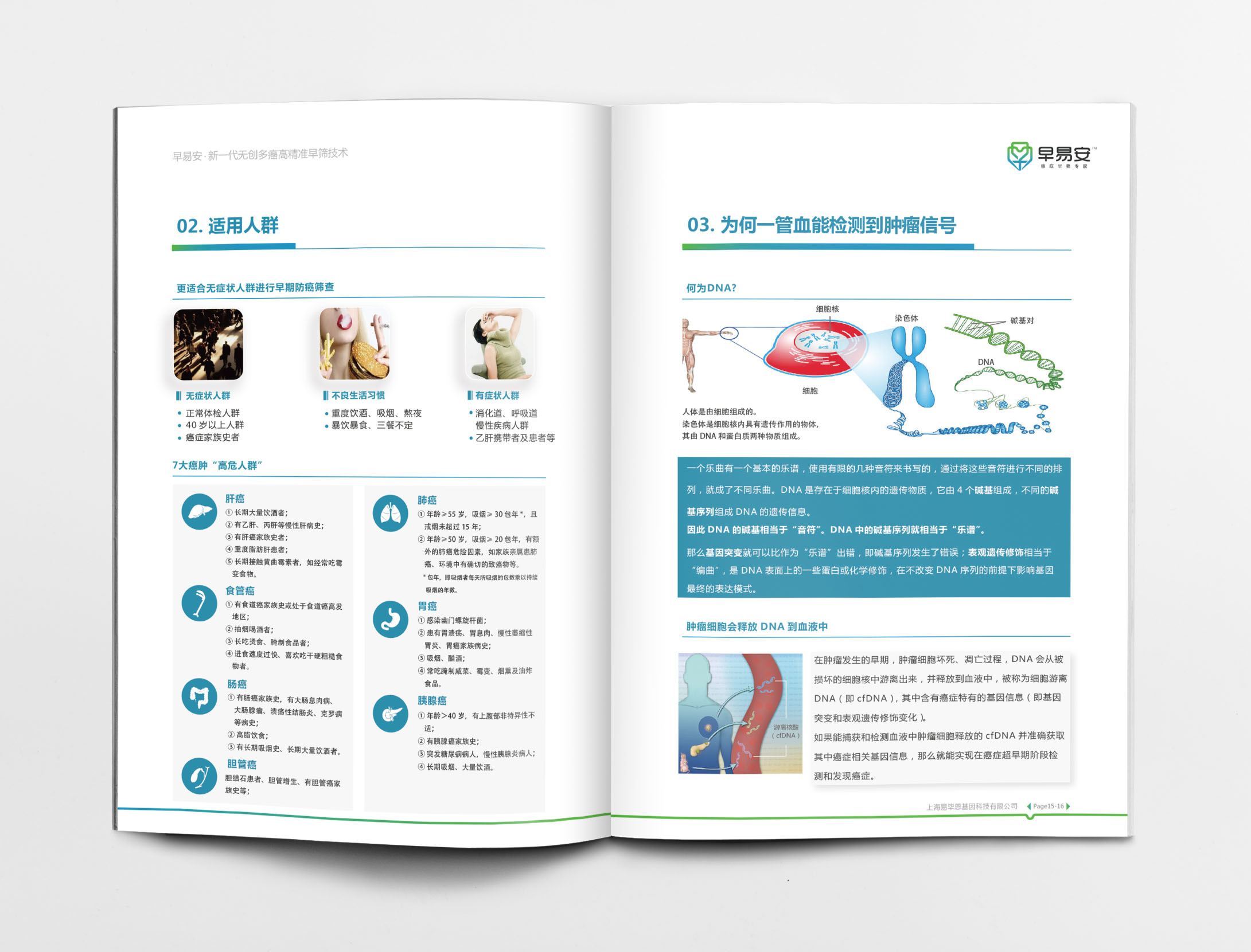 早易安癌癥早篩檢測項目醫(yī)療宣傳手冊設(shè)計