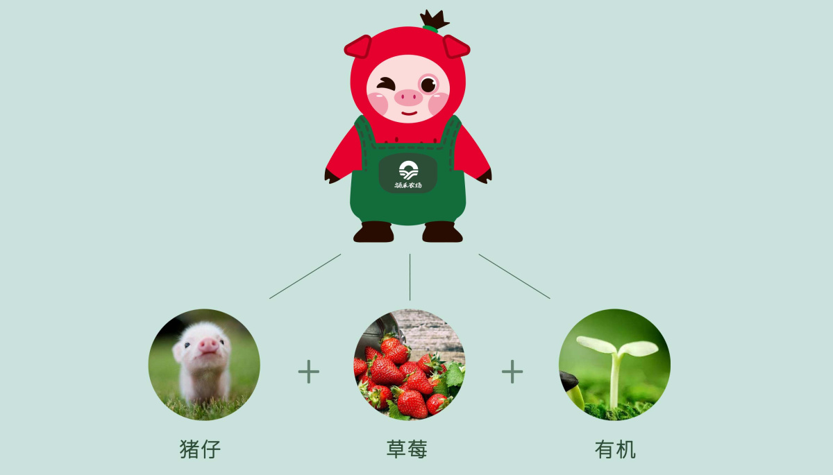 涌禾農(nóng)場有機草莓品牌全案策劃設(shè)計“草莓豬”IP吉祥物設(shè)計