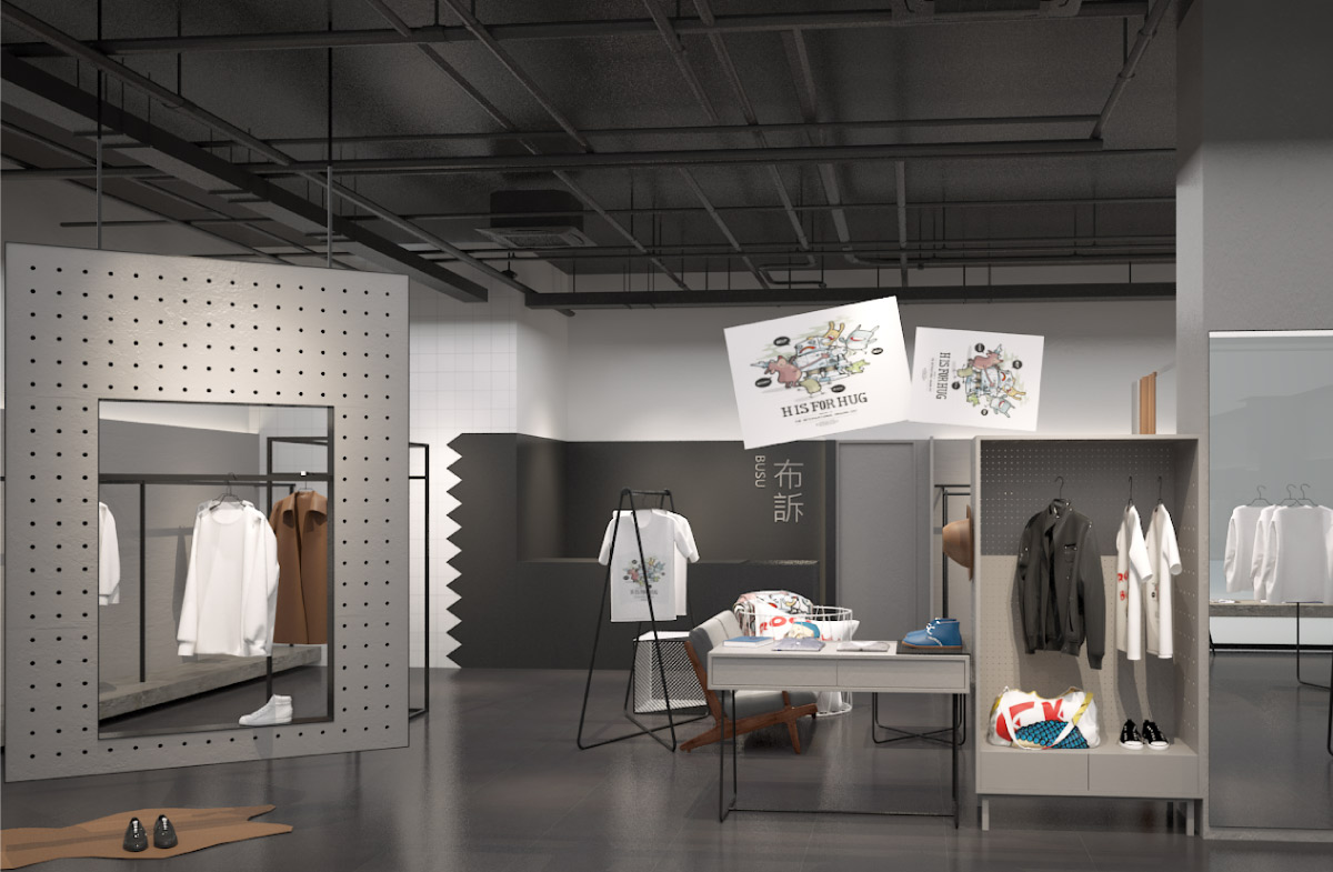 BUSU布訴休閑服裝品牌“快時尚“店鋪空間設(shè)計