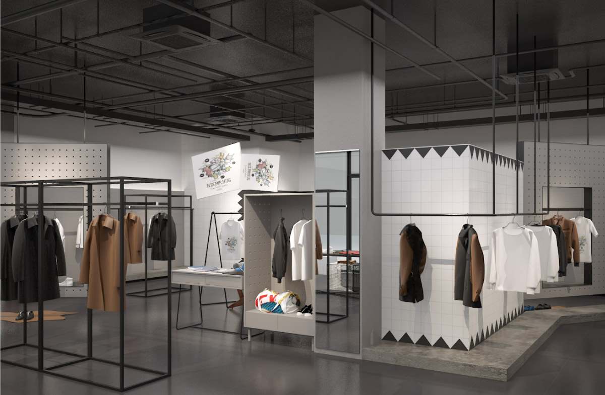 BUSU布訴休閑服裝品牌“快時尚“店鋪空間設(shè)計