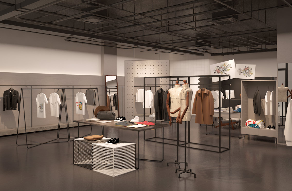 BUSU布訴休閑服裝品牌“快時尚“店鋪空間設(shè)計