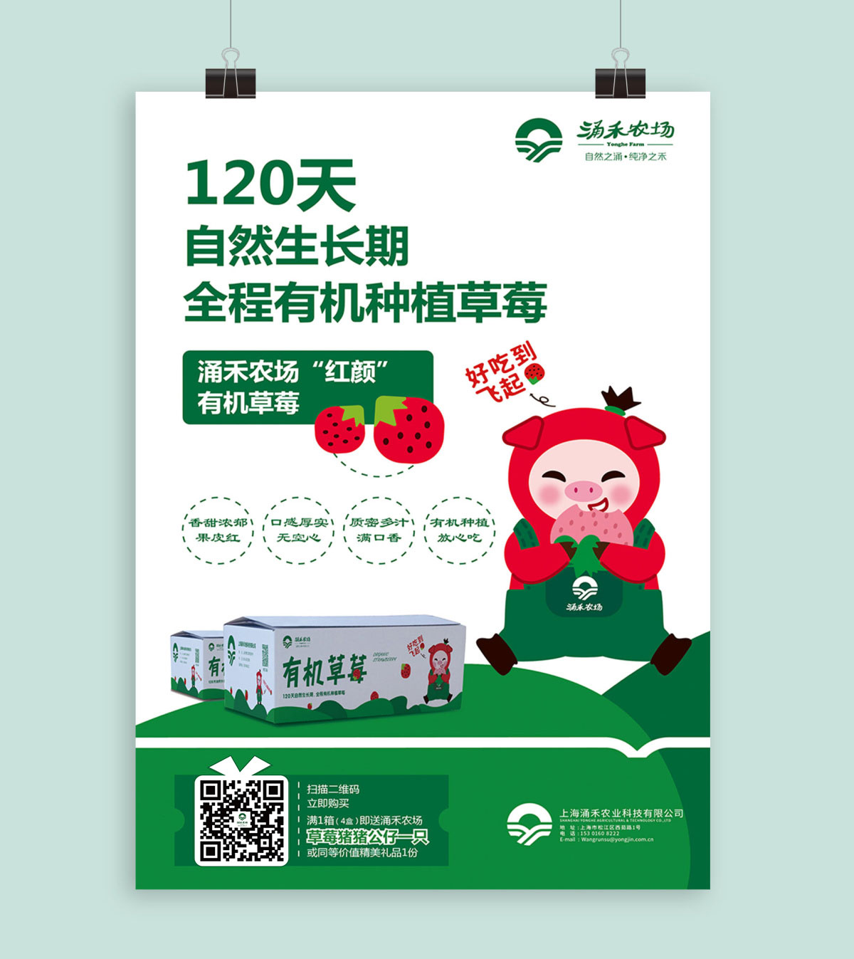 涌禾農(nóng)場有機(jī)草莓品牌全案策劃設(shè)計“草莓豬”IP吉祥物設(shè)計