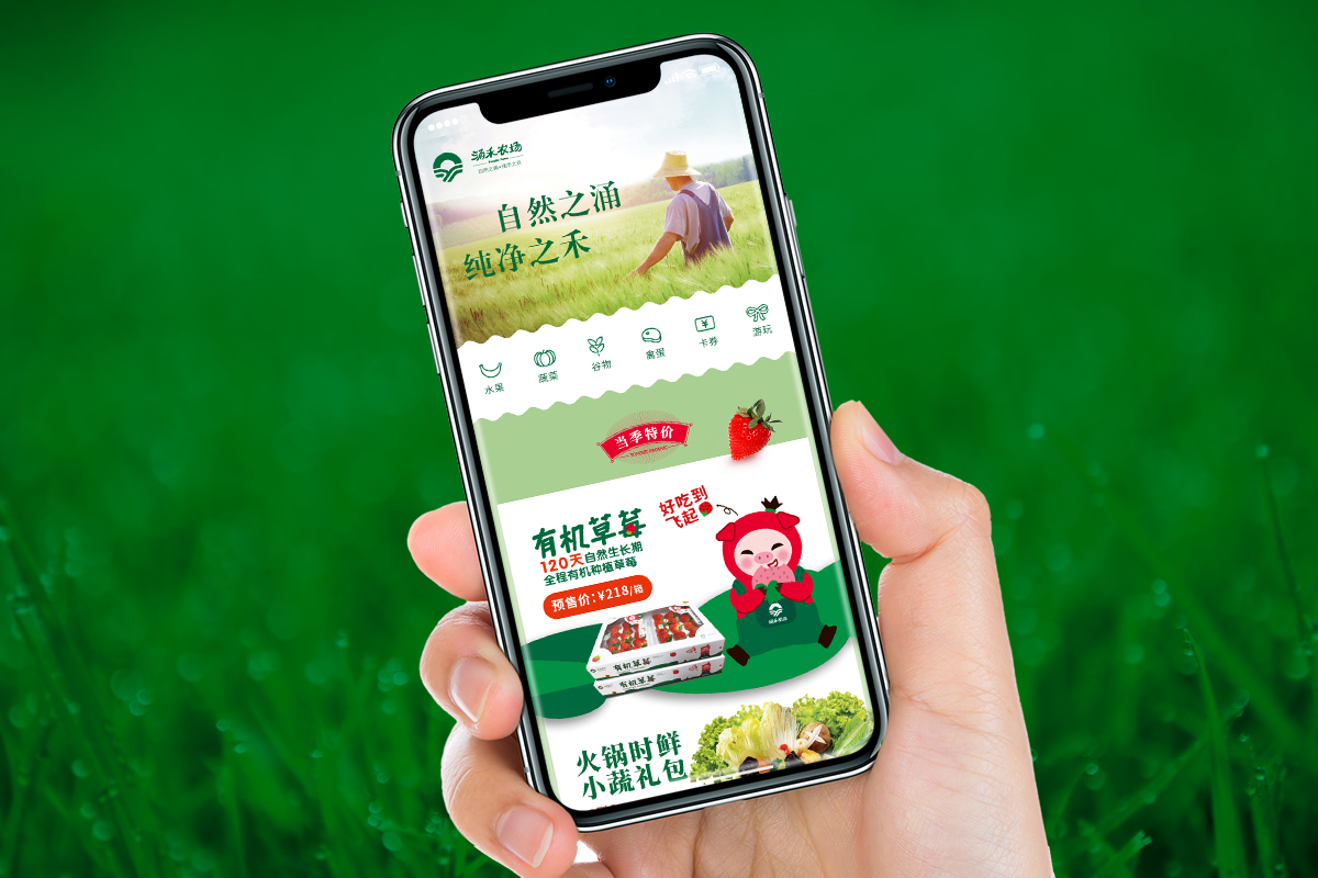 涌禾農(nóng)場農(nóng)產(chǎn)品有贊手機商城策劃設計