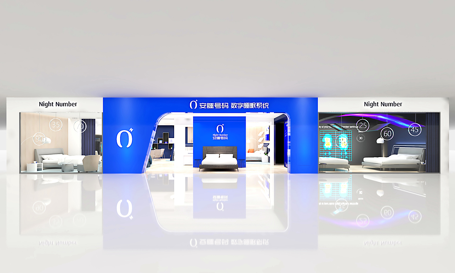 安睡號碼智能數(shù)字調節(jié)床墊SI連鎖專賣店店鋪設計